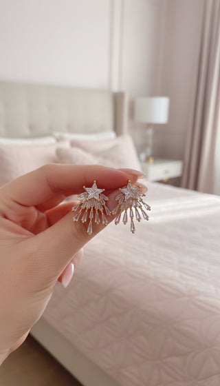 Star Burst Crystal Stud Earrings