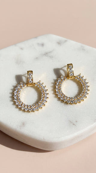 Circular Crystal Drop & Dangle Earrings