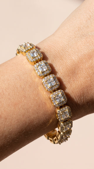 Gold Plated Crystal Tennis Bracelet