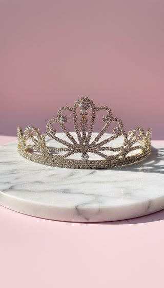 Wavey Layered Crystal Wedding Bridal Tiara Crown