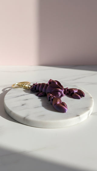3D Printed Articulated Fantasy Lobster : Bioplastic Fidget Key Ring