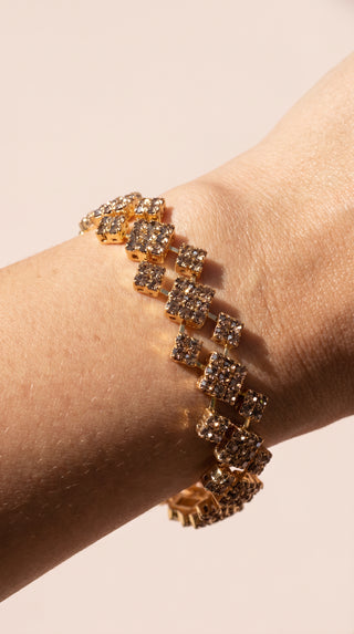 Square Crystal Tennis Bracelet