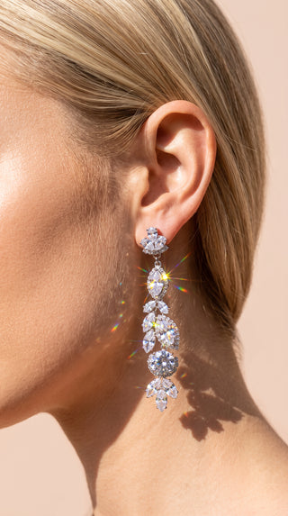Multi Cut Crystal Drop & Dangle Statement Earrings