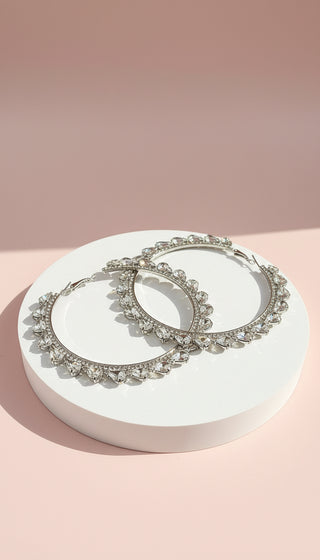 Baroque Crystal Hoop Earrings