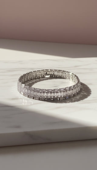 Baguette Cut Crystal Tennis Bracelet