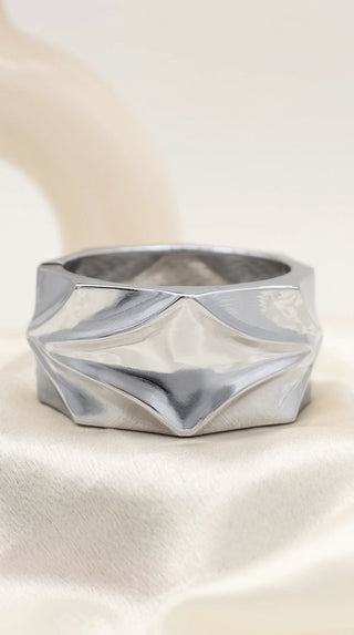 Chunky Melted Sculpted Statement Cuff Bangle