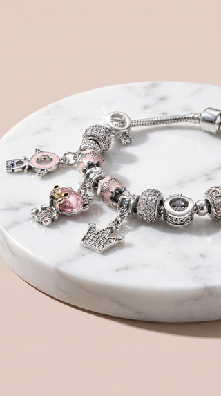 Teddy Crystal Charm Beaded Bracelet