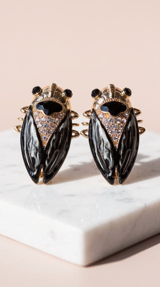 Crystal Beetle Brooch
