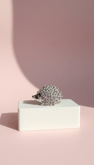 Hedgehog Animal Crystal Brooch Pin