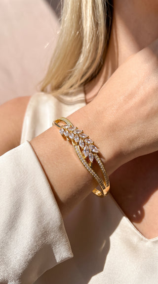 Marquise Crystal V-Shaped Bangle