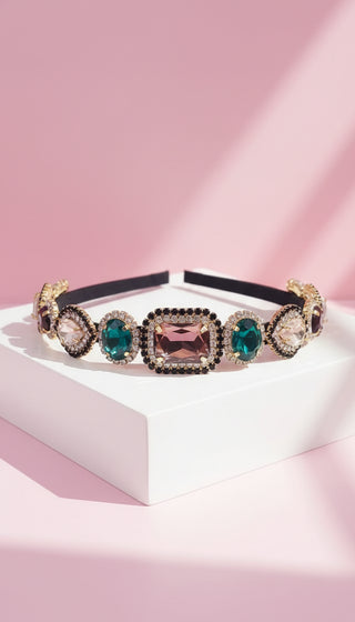 Women’s Crystal Cluster Statement Headband & Hair Band