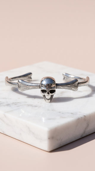 Skull Gold Plated Stainless Steel Bangle