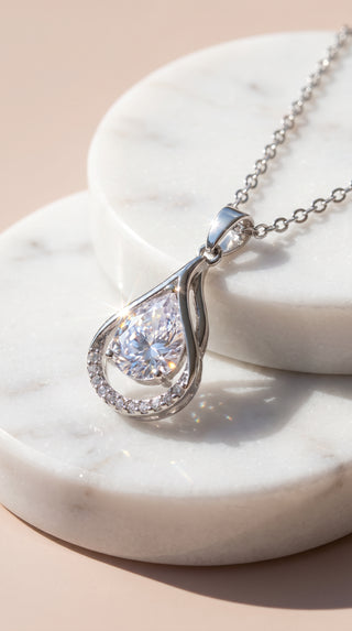 Teardrop Crystal Pendant Necklace