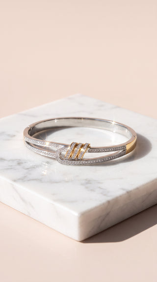 Cubic Zirconia Knot Bangle Bracelet