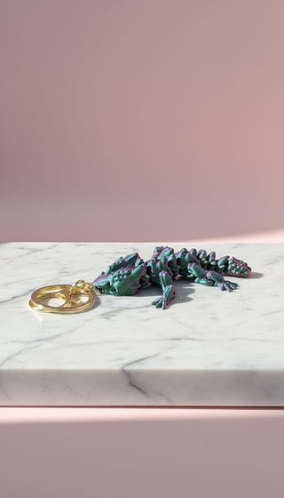 3D Printed Articulated Fantasy Dragon : Bioplastic Fidget Key Ring