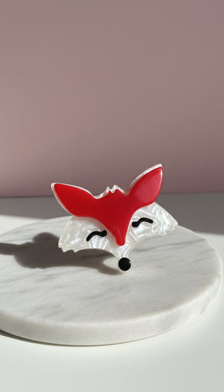 Acrylic Glossy Fox Face Brooch
