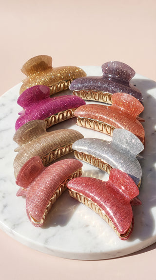 Shiny Sparkly Hair Clamps Pack of 12