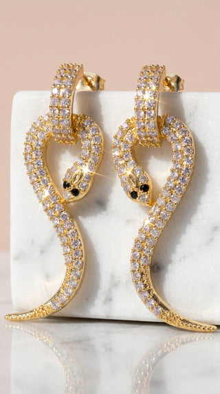 Pavé Crystal Snake Drop & Dangle Earrings