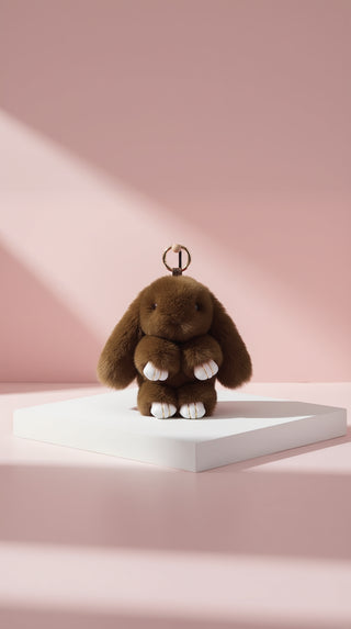 Fluffy Bunny Rabbit Key Ring & Bag Charm