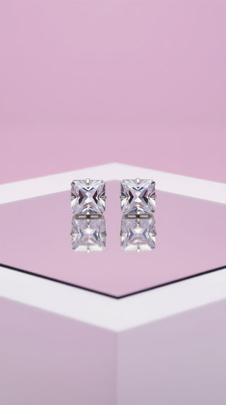 Square Crystal Stud Earrings