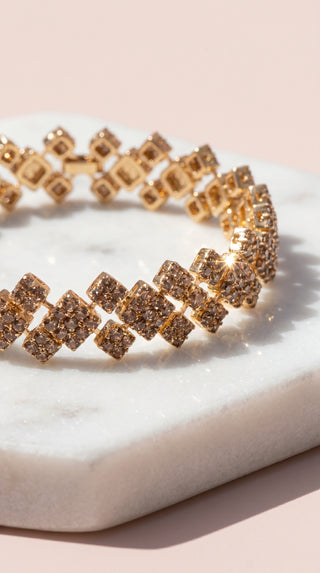 Square Crystal Tennis Bracelet