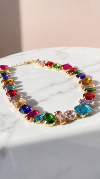 Statement Crystal Necklace & Earrings Set