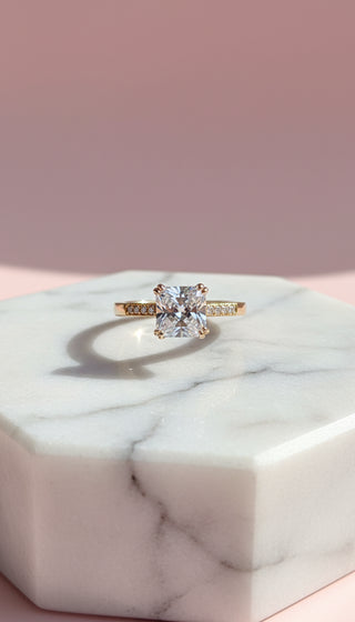 Gold Square Crystal Ring Box set of 12