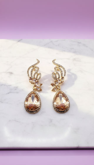 Curved Crystal Drop & Dangle Earrings
