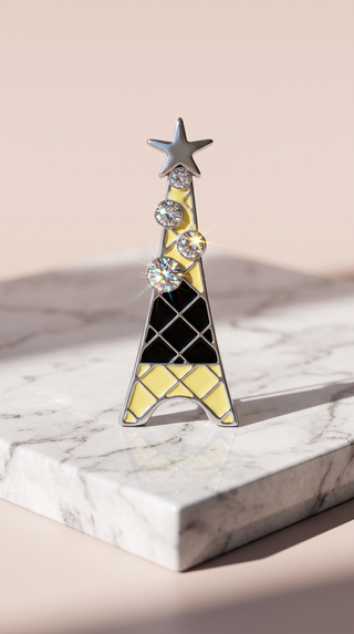Eiffel Tower Enamel Brooch Pin
