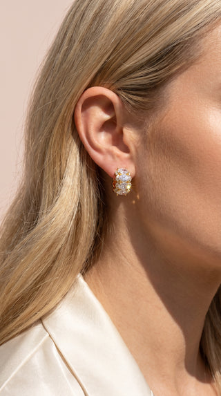 Micro Crystal Huggie Hoop Earrings