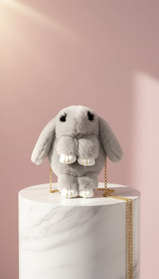 Faux Fur Bunny Rabbit Backpack – Soft Plush Handbag