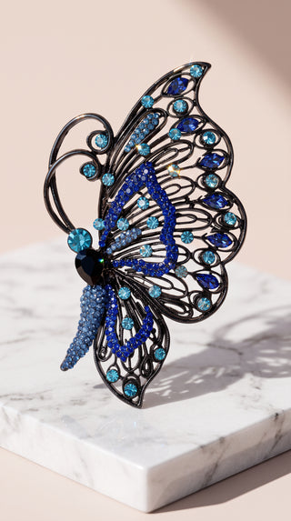 Crystal Butterfly Oversized Brooch Pin