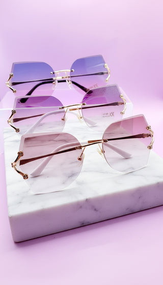 Pastel Lens Rimless Sunglasses Box of 20