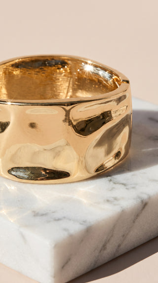 Chunky Hammered Statement Bracelet Bangle