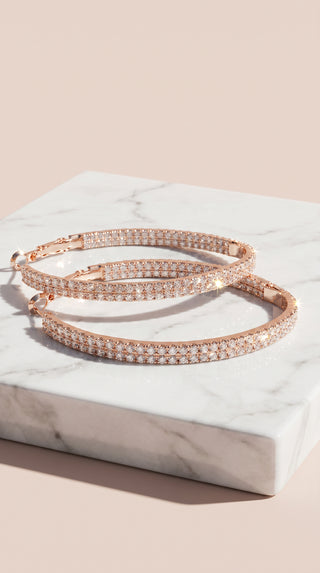 Oval Crystal Hoop Earrings