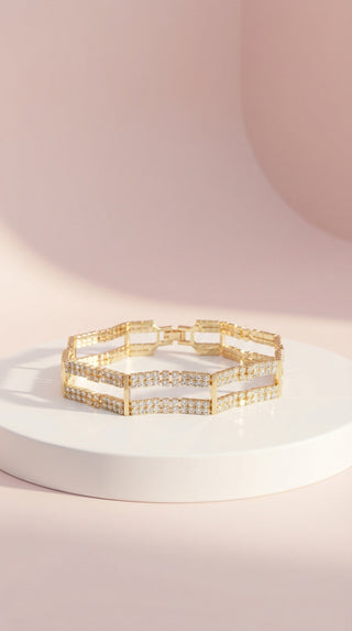 Rectangular Link Crystal Bracelet