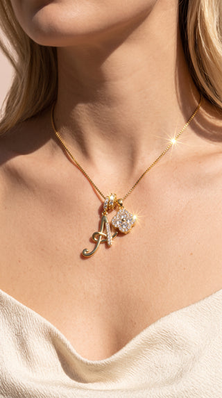 Clover Initial Personalised Gold Plated Pendant Necklace