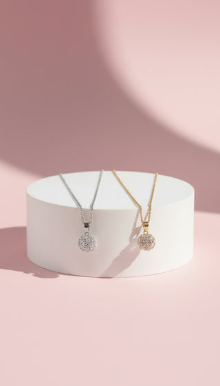 Sphere Shaped Crystal Pendant Necklace