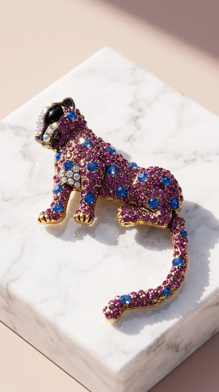 Crystal Tiger Statement Brooch