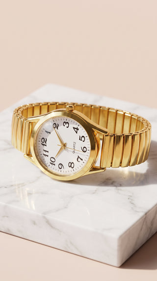 Easy Reader Classic Watch With Stretchy Strap Quartz Movement
