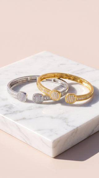 Crystal Disc Detail Bangle