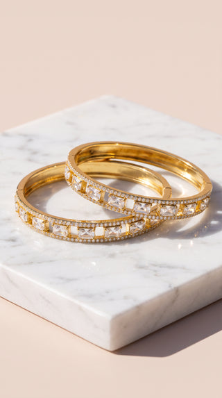 Emerald Cut Crystal Bangle