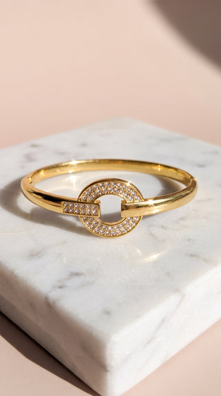 Pavé Love Circle Gold Plated Bangle