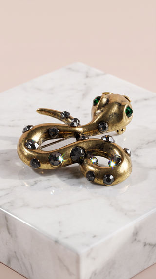 Bejewelled Snake Brooch Pin
