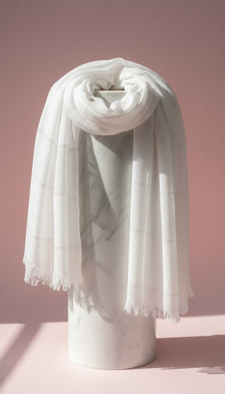 Lightweight Eco-Friendly Striped Glitter Scarf, Soft Breathable Shawl Sustainable Plant Pulp Scarf Pack of 12