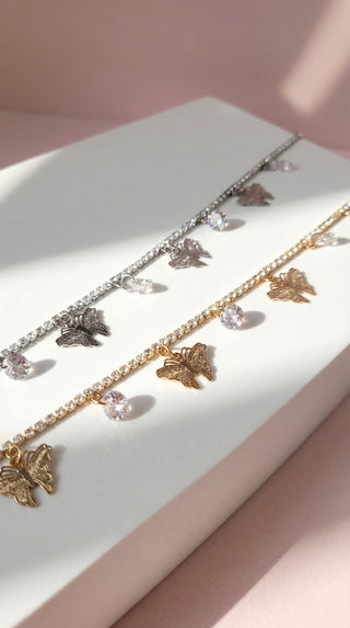 Butterfly Crystal Gem Anklet
