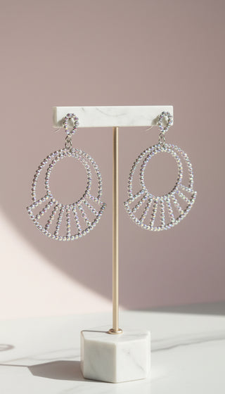 Statement Circular Iridescent Crystal Earrings
