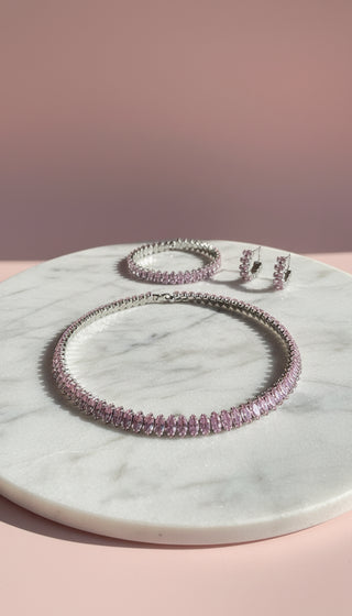 Marquise Crystal Choker, Bracelet & Earrings Set