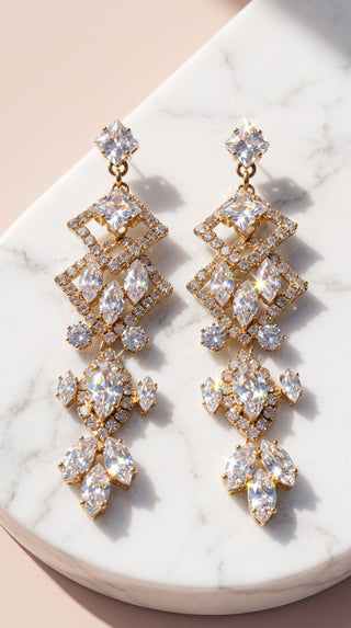 Layered Crystal Drop & Dangle Statement Earrings