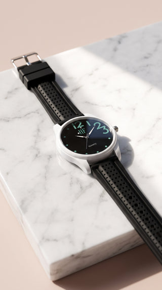 Unisex Black Dial Silicone Watch